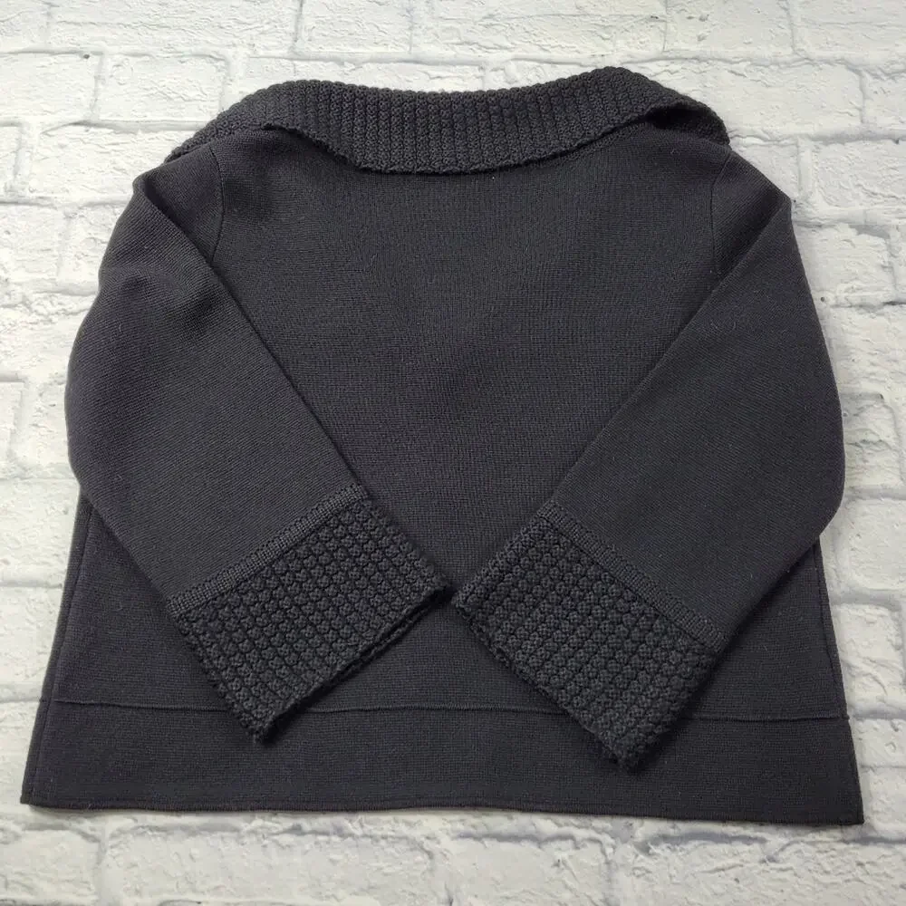 CAbi Black Jackie O Cropped Wool Blend Cardigan style #502 size Medium